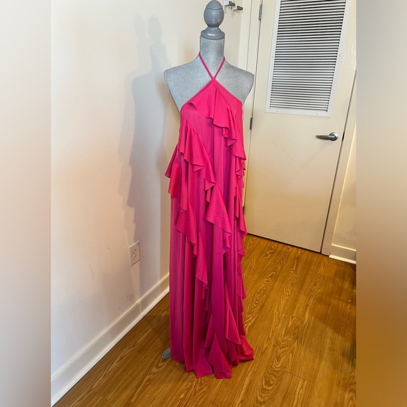 ASOS DESIGN halter tiered ruffle maxi dress size 6 - Picture 2 of 11